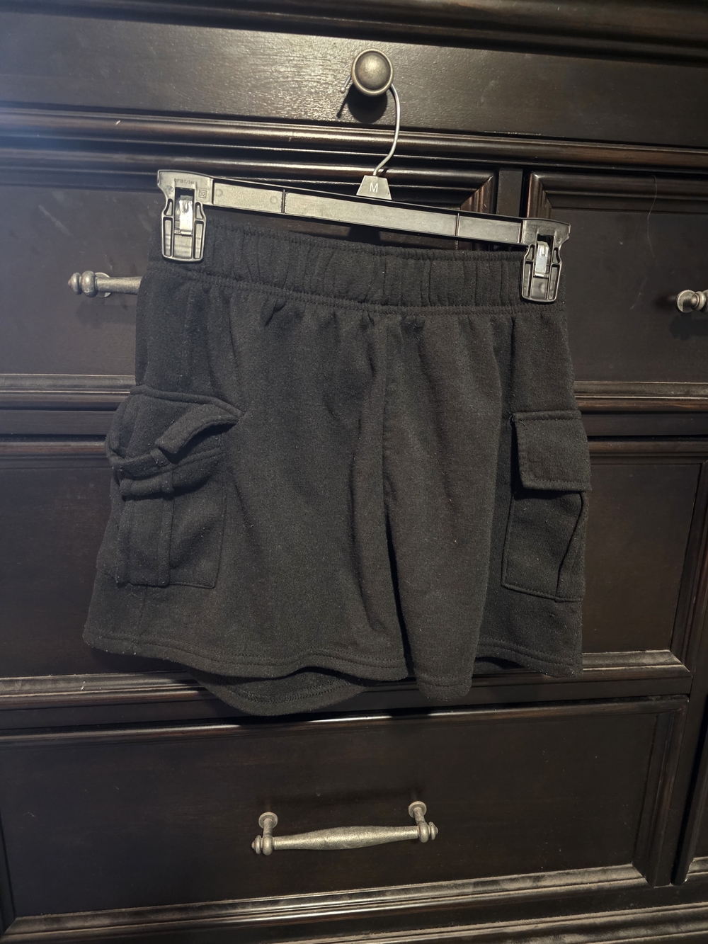 Women's Black Cargo Skort with Elastic Waist